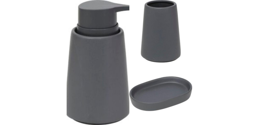 Σετ μπάνιου 3 τεμ. stoneware γκρι