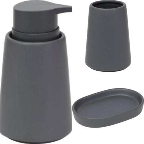 Σετ μπάνιου 3 τεμ. stoneware γκρι