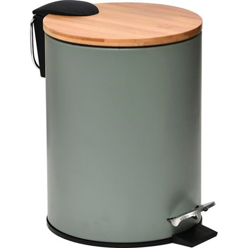 Κάδος Μεταλλικός Soft Close 2,50 lt. με Κάλυμμα Bamboo Λαδί 