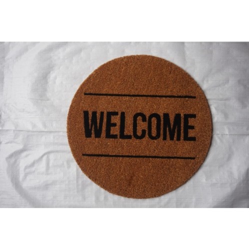 Χαλάκι εξώπορτας στρογγυλό με λάστιχο Welcome Δ.45 εκ. 