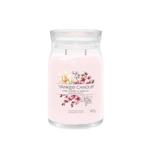 Yankee Candle Αρωματικό Κερί Signature σε Γυάλινο Δοχείο Large σειρά Pink cherry & vanilla