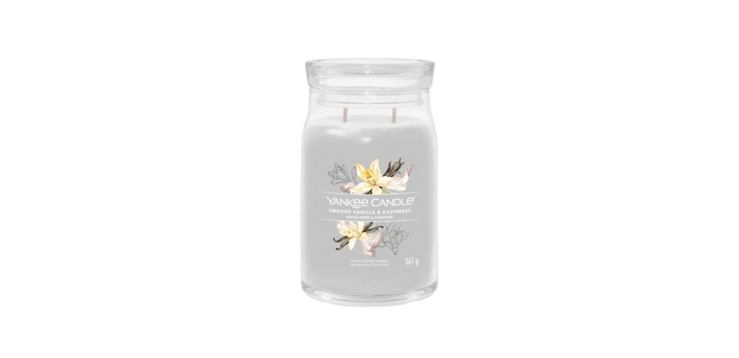 Yankee Candle Αρωματικό Κερί Signature σε Γυάλινο Δοχείο Large σειρά Smoked Vanilla & Cashmere