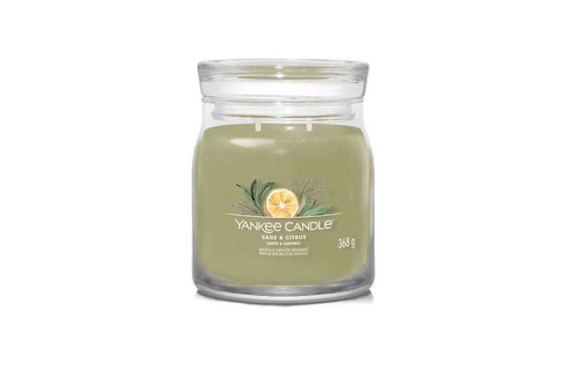Yankee Candle Αρωματικό Κερί Signature σε Γυάλινο Δοχείο Medium σειρά Sage & citrus