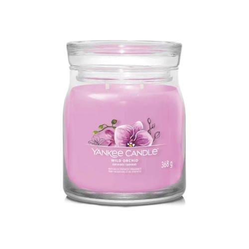 Yankee Candle Αρωματικό Κερί Signature σε Γυάλινο Δοχείο Medium σειρά Wild orchid