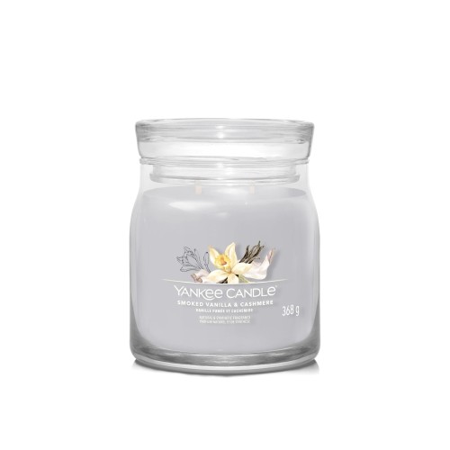 Yankee Candle Αρωματικό Κερί Signature σε Γυάλινο Δοχείο Medium σειρά Smoked Vanilla & Cashmere