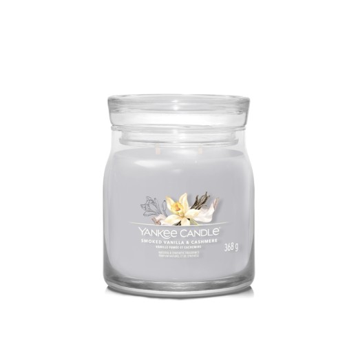 Yankee Candle Αρωματικό Κερί Signature σε Γυάλινο Δοχείο Medium σειρά Smoked Vanilla & Cashmere