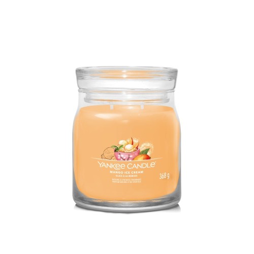 Yankee Candle Αρωματικό Κερί Signature σε Γυάλινο Δοχείο Medium σειρά Mango Ice cream