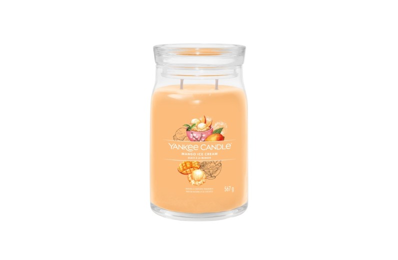 Yankee Candle Αρωματικό Κερί Signature σε Γυάλινο Δοχείο Large σειρά Mango Ice cream