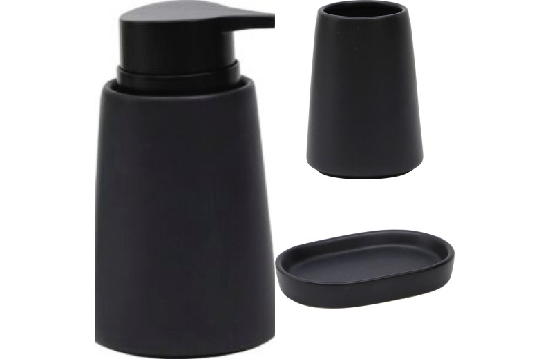 Σετ μπάνιου 3 τεμ. stoneware μαύρο