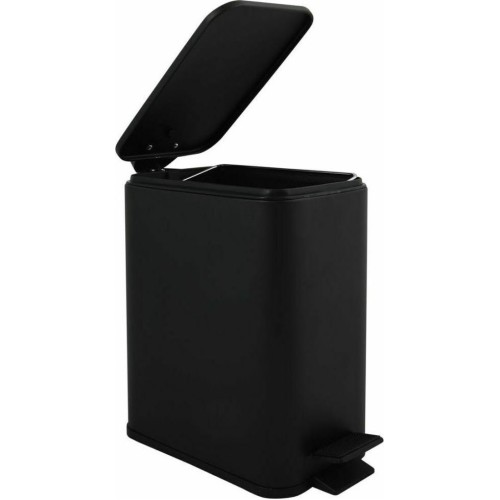 Eric Μεταλλικό Καλαθάκι Μπάνιου 5lt Black Matt 28x14x29cm