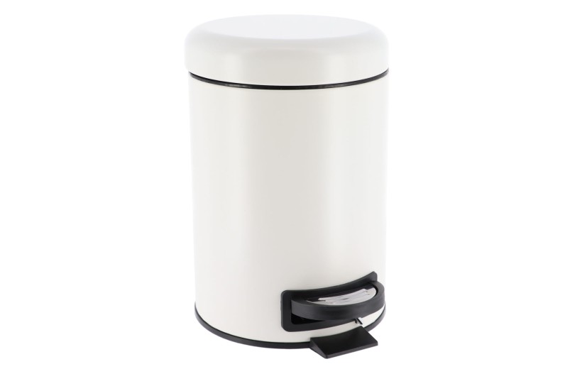 Κάδος μεταλλικός soft close 3L. χρώμα λευκό 17x17x26 CM