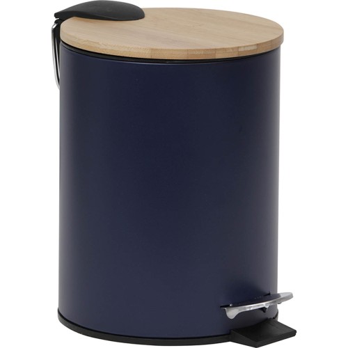 Κάδος Μεταλλικός Soft Close 2,50 lt. με Κάλυμμα Bamboo Μπλε