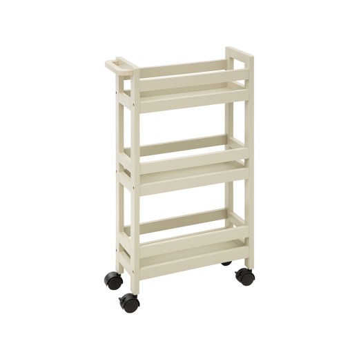 Tρόλεϊ αποθήκευσης και τακτοποίησης με ράφια και διαστάσεις 40x15x75cm - Beige