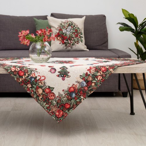 Χριστουγεννιάτικο Τραπεζομάντηλο 100x100 καρέ (Σχ. 8820)