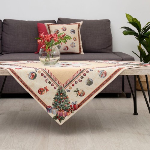 Χριστουγεννιάτικο Τραπεζομάντηλο 140x140 καρέ (Σχ. 8928)