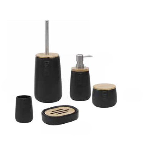 Σέτ μπάνιου bamboo bath 5 τεμάχια μαύρο 