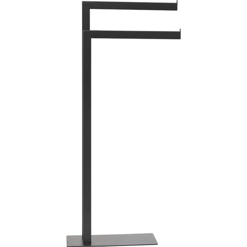 Βάση μεταλλική για πετσέτες μπάνιου με 2 βραχίονες μαύρη 81x40x20cm