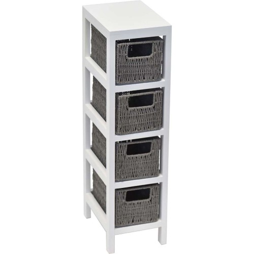 Έπιπλο με 4 συρτάρια mdf λευκό/γκρι 17x24x82cm