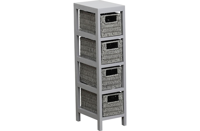 Έπιπλο με 4 συρτάρια mdf γκρι 17x24x82cm