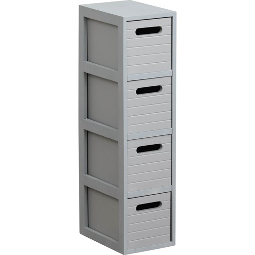 Έπιπλο mdf με 4 συρτάρια γκρι χρώμα 17x26x66 cm