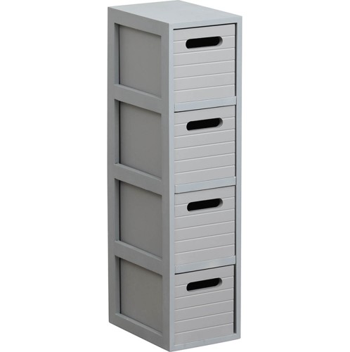 Έπιπλο mdf με 4 συρτάρια γκρι χρώμα 17x26x66 cm