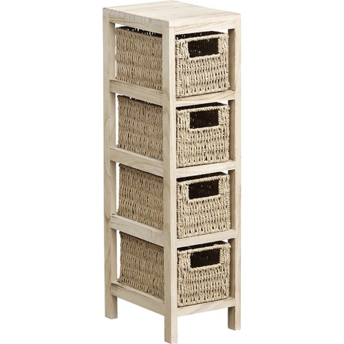 Έπιπλο με 4 συρτάρια mdf φυσικό χρώμα 17x24x82cm