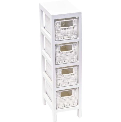 Έπιπλο με 4 συρτάρια mdf λευκό 17x24x82cm