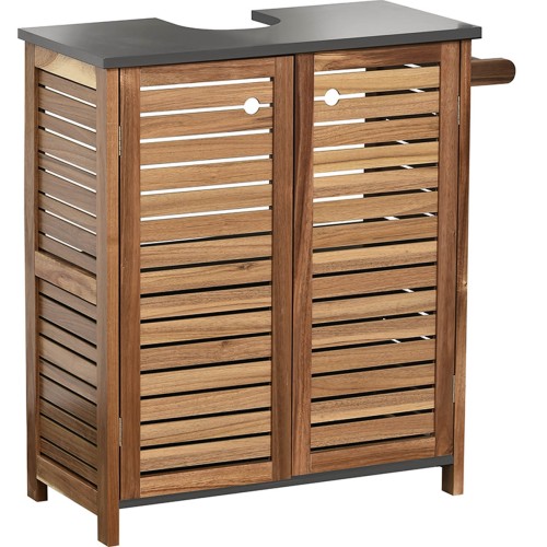 Έπιπλο Μπάνιου με 2 Ντουλάπια, 1 Ράφι στο εσωτερικό και 1 Κρεμάστρα για Πετσέτα στο πλάι 66x30x70 cm