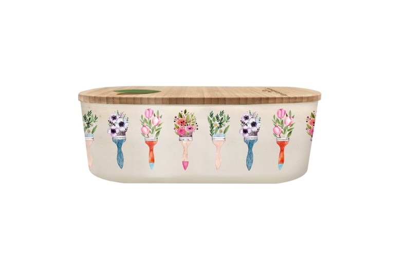 Chic Mic Bioloco plant lunchbox oval - flower brushes (18×9,5×6) cm