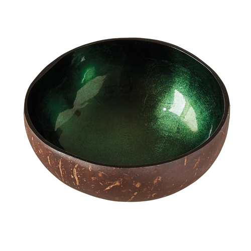Deco Coconut Bowl – shiny forest green 13-15 cm