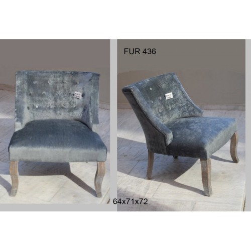 Μεγάλη πολυθρόνα με ύφασμα τύπου Βελούδο 64x71x72 cm