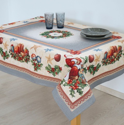 Χριστουγεννιάτικο Τραπεζομάντηλο 140x220  (Σχ. 8930SILVER)