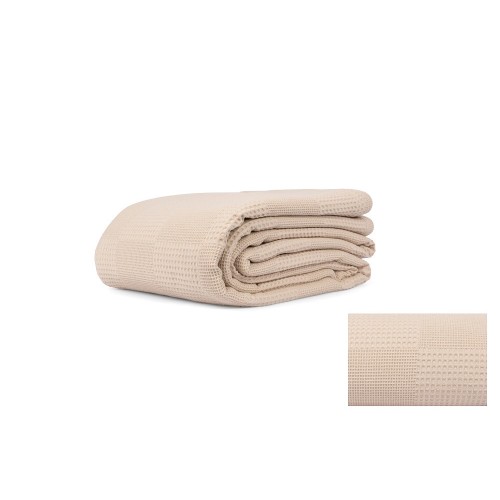 Κουβέρτα πικέ εκρού Μονή 180x240εκ. 100% βαμβάκι 