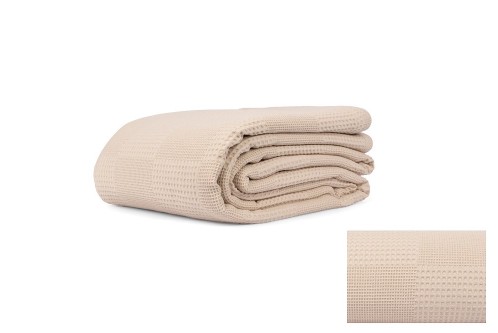 Κουβέρτα πικέ εκρού Μονή 180x240εκ. 100% βαμβάκι 