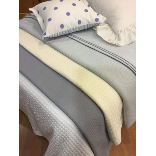 Κουβέρτα πικέ Μονή 100% βαμβακερή γκρι 170x250 εκ. 