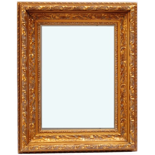 Καθρέφτης Ξύλινος Παρ/μος σε χρυσό χρώμα Με Στήριξη 4 Σημείων. Εσωτερική Διάσταση:  50*70cm