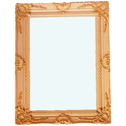 Καθρέφτης Ξύλινος Με Ανάγλυφο Πλαίσιο Σε Εκάι Απόχρωση Με Στήριξη 4 Σημείων. Εσωτερική Διάσταση:50*70cm