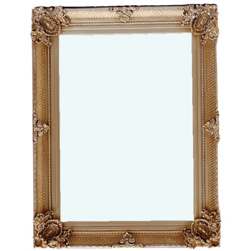 Καθρέφτης Ξύλινος Με Σκάλισμα Στο Πλαίσιο Σε Ασημένιο Χρώμα Με Στήριξη 4 Σημείων.Εσωτερική Διάσταση:60*90cm 