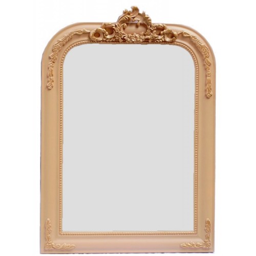 Καθρέφτης Ταγιαρισμένος, Ξύλινος Και Σκαλιστός. Light Brown Gold. Εσωτερική Διάσταση:50*70cm