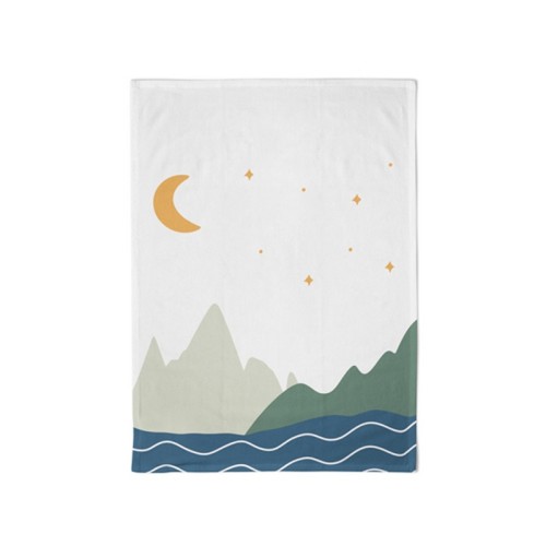 Organic kitchen towel – Moon & mountains 50 x 70 cm