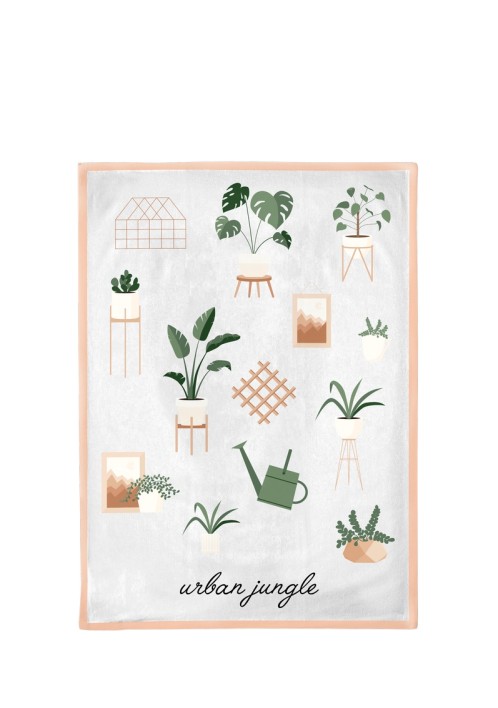 Organic kitchen towel – Urban jungle 50 x 70 cm