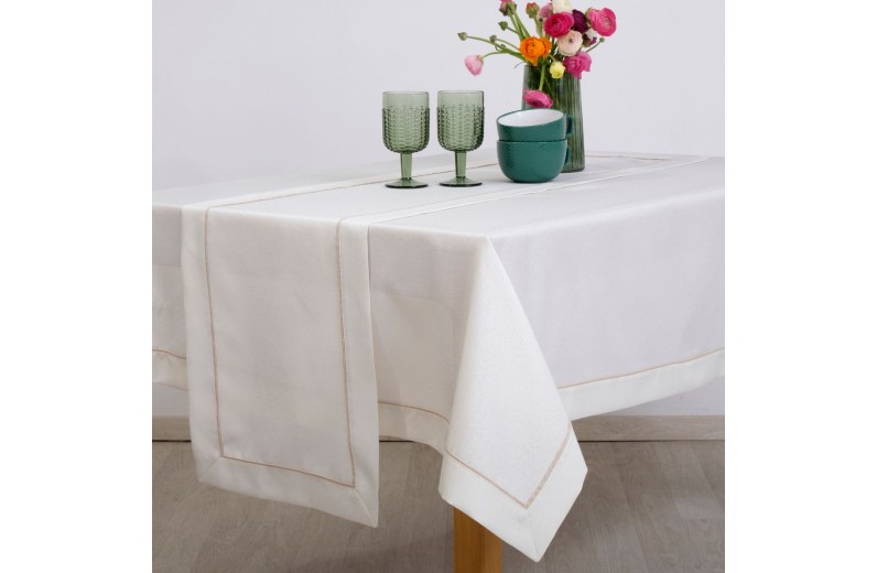 Τραπεζομάντηλο κεντητό 3917 Ecru 165x220cm