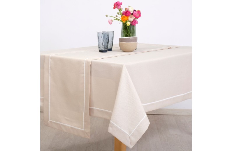 Τραπεζομάντηλο κεντητό 3917 Beige 165x320cm