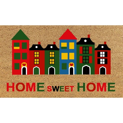Χαλάκι εισόδου "Home Sweet Home" big από ίνες κοκοφοίνικα και αντιολισθητικό λάστιχο 43x73cm
