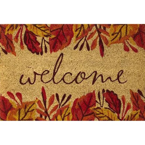 Χαλάκι εισόδου "WELCOME - I love Autumn" από ίνες κοκοφοίνικα και αντιολισθητικό λάστιχο 43x73cm