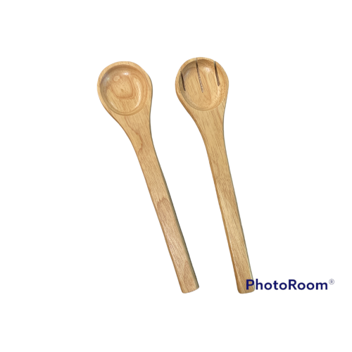 Σετ κουτάλες σαλάτας από φυσικό ξύλο 30x7x2 cm.