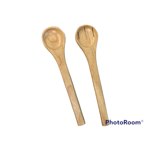 Σετ κουτάλες σαλάτας από φυσικό ξύλο 30x7x2 cm.