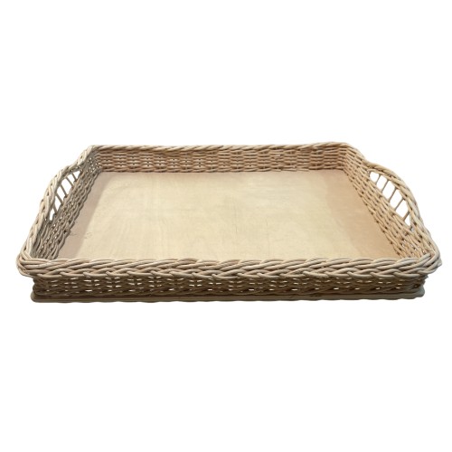 Δίσκος ξύλο/ψάθα σε φυσικό χρώμα 30x46x8cm