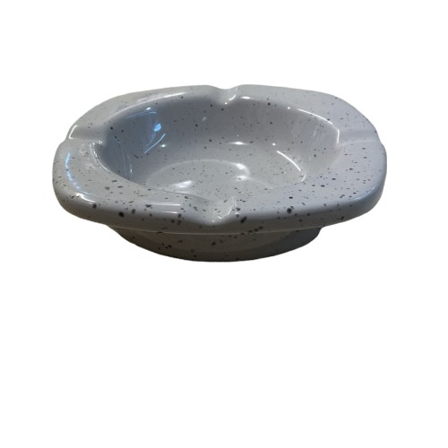 Τασάκι χειροποίητο λευκό Ελληνικής προέλευσης γκρι γυαλιστερό 17x17x5cm