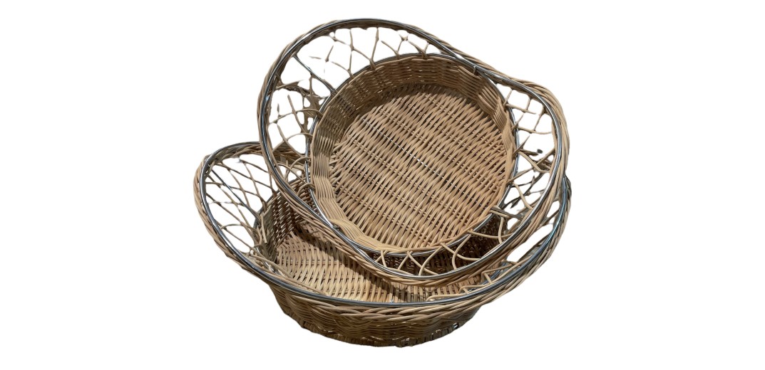 Σετ 2 ψάθινα καλαθάκια για την κουζίνα ή το μπάνιο 33x26x11cm + 32x24x10cm